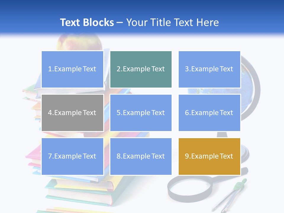 School Supplies Chalk Paper PowerPoint Template