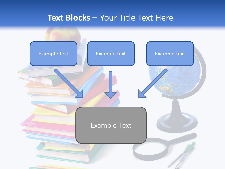 School Supplies Chalk Paper PowerPoint Template