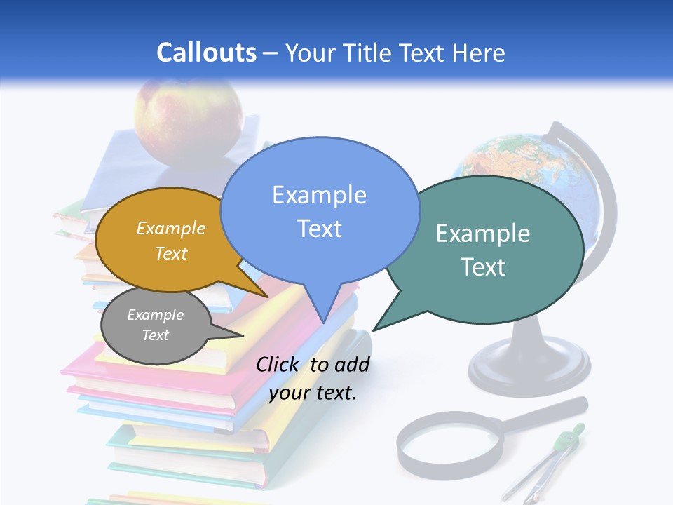 School Supplies Chalk Paper PowerPoint Template