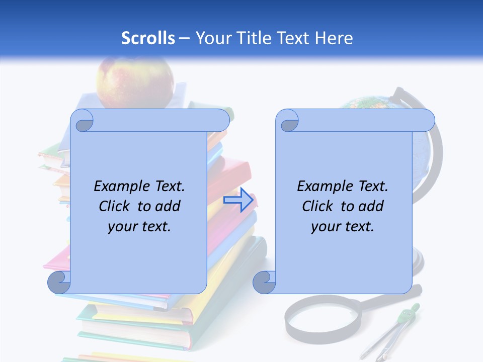 School Supplies Chalk Paper PowerPoint Template