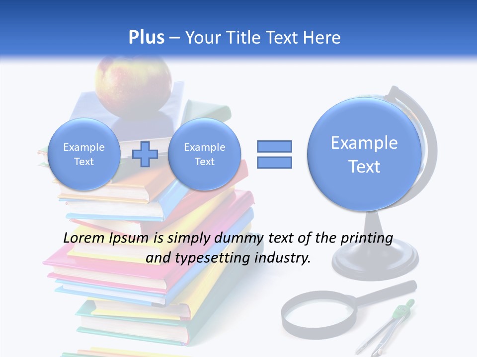 School Supplies Chalk Paper PowerPoint Template