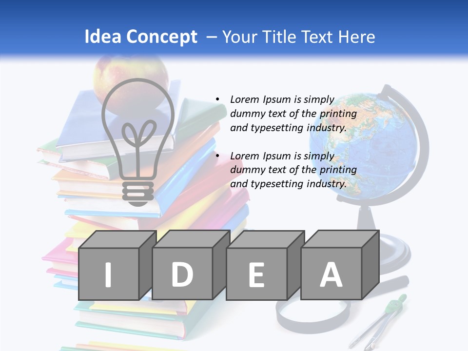 School Supplies Chalk Paper PowerPoint Template