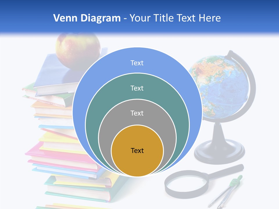 School Supplies Chalk Paper PowerPoint Template