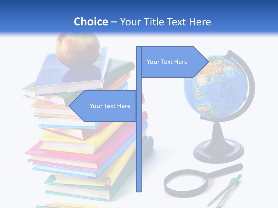 School Supplies Chalk Paper PowerPoint Template