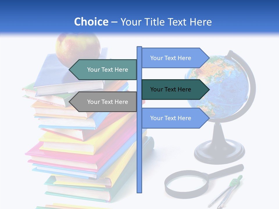 School Supplies Chalk Paper PowerPoint Template