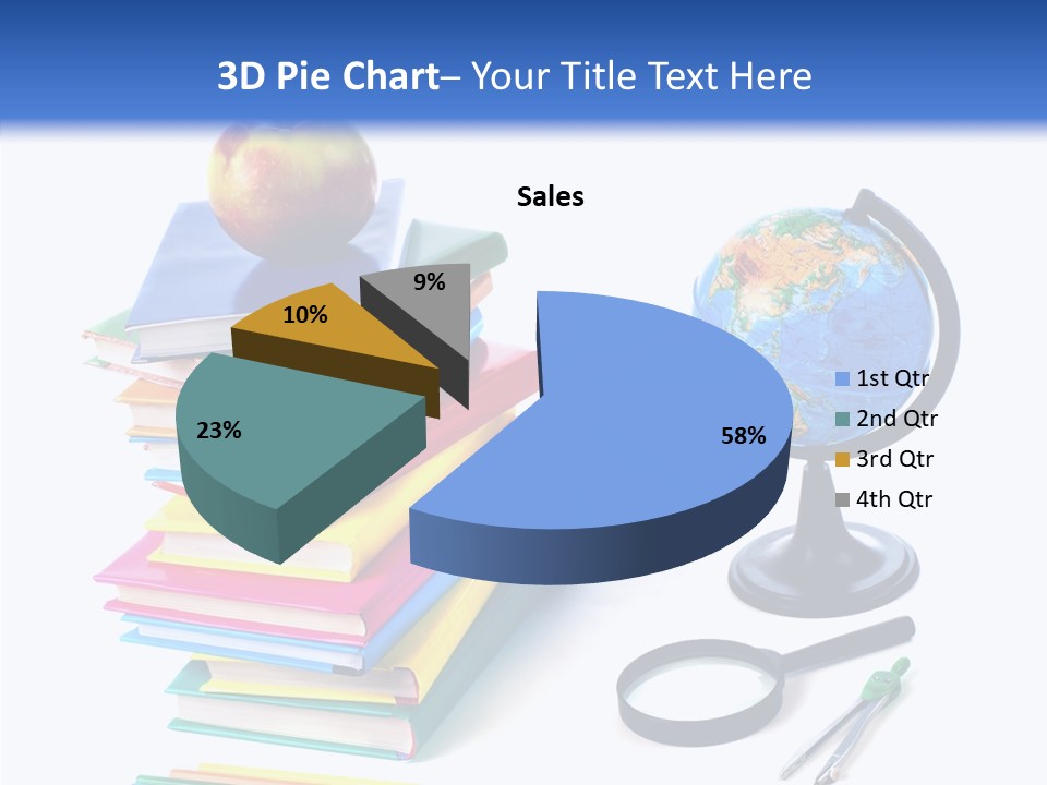 School Supplies Chalk Paper PowerPoint Template
