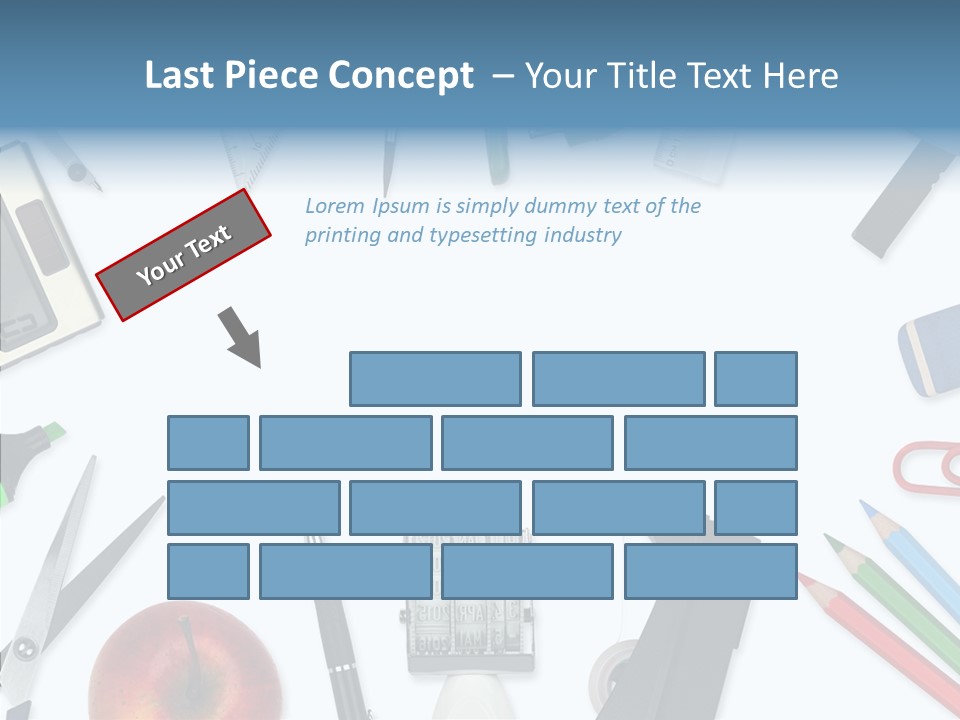 Arbeitsmaterial Radiergummi Zirkel PowerPoint Template