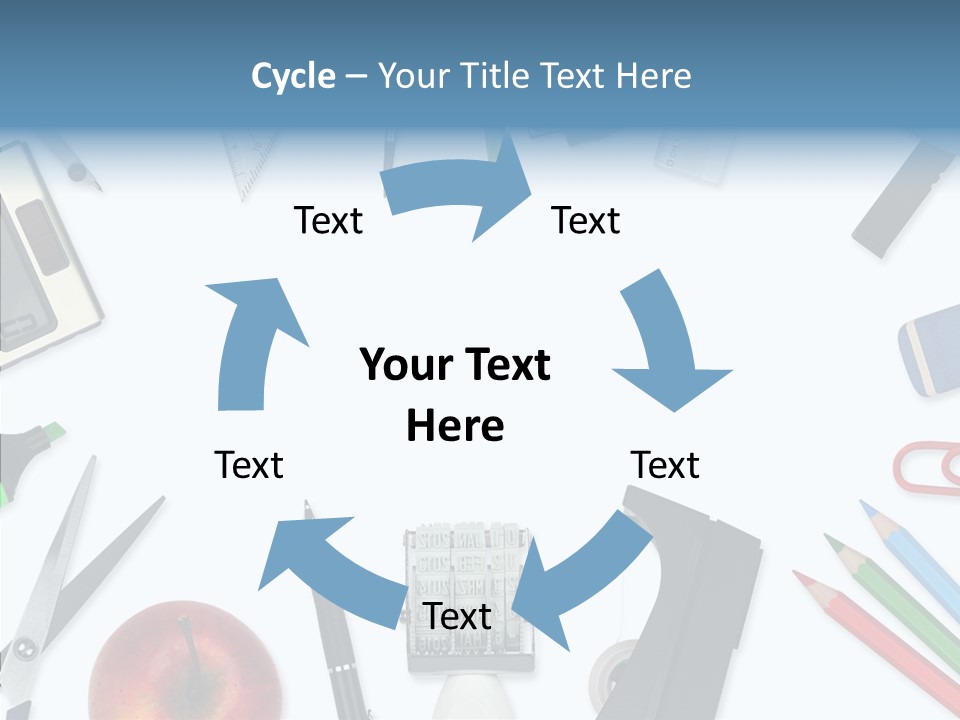 Arbeitsmaterial Radiergummi Zirkel PowerPoint Template