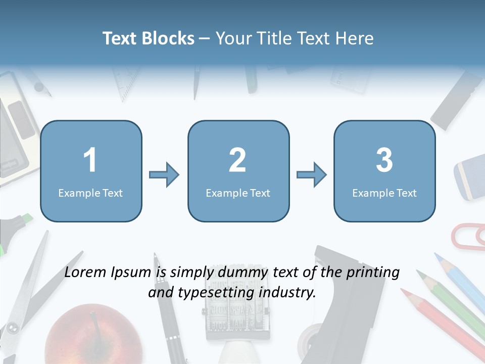 Arbeitsmaterial Radiergummi Zirkel PowerPoint Template