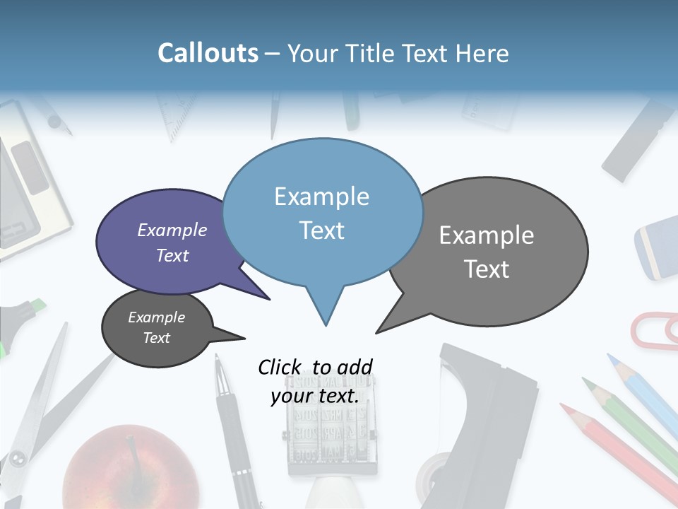 Arbeitsmaterial Radiergummi Zirkel PowerPoint Template