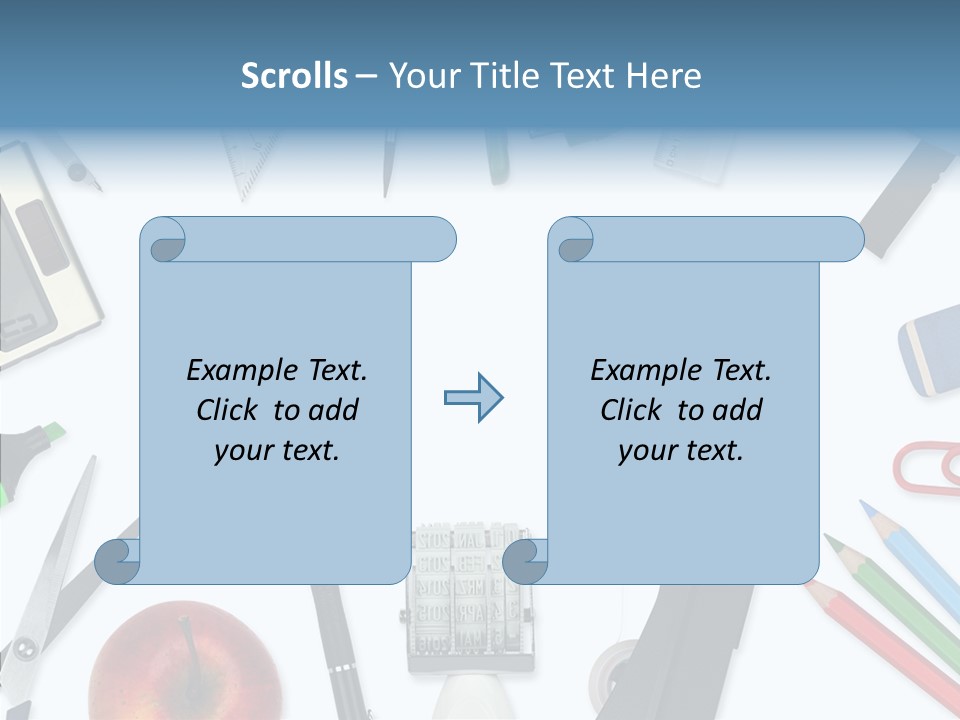 Arbeitsmaterial Radiergummi Zirkel PowerPoint Template