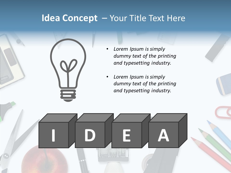 Arbeitsmaterial Radiergummi Zirkel PowerPoint Template