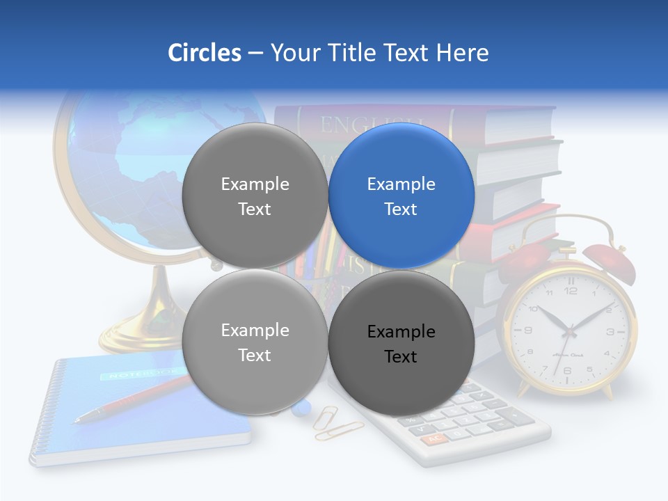 Schoolbook Clock Classroom PowerPoint Template