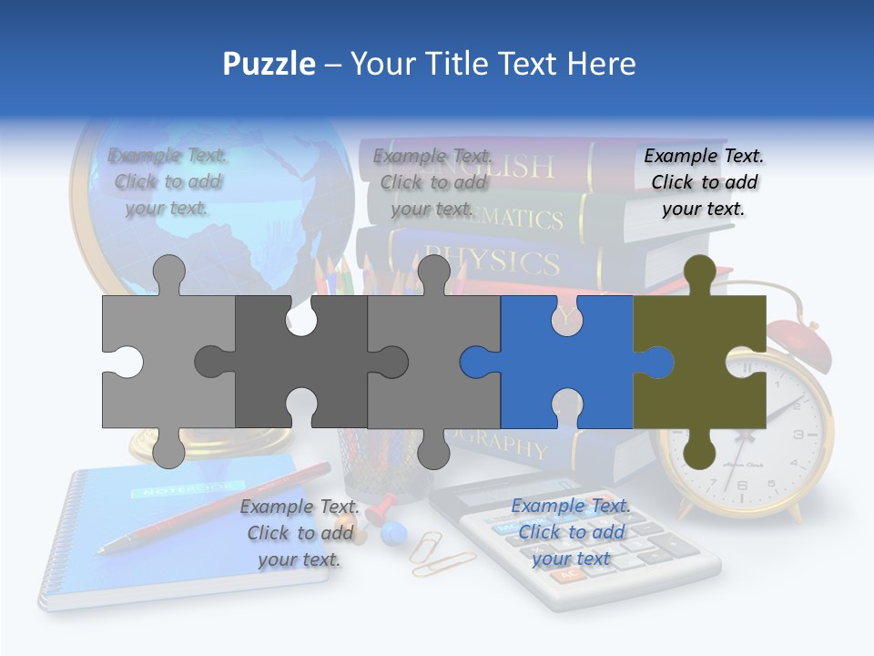 Schoolbook Clock Classroom PowerPoint Template