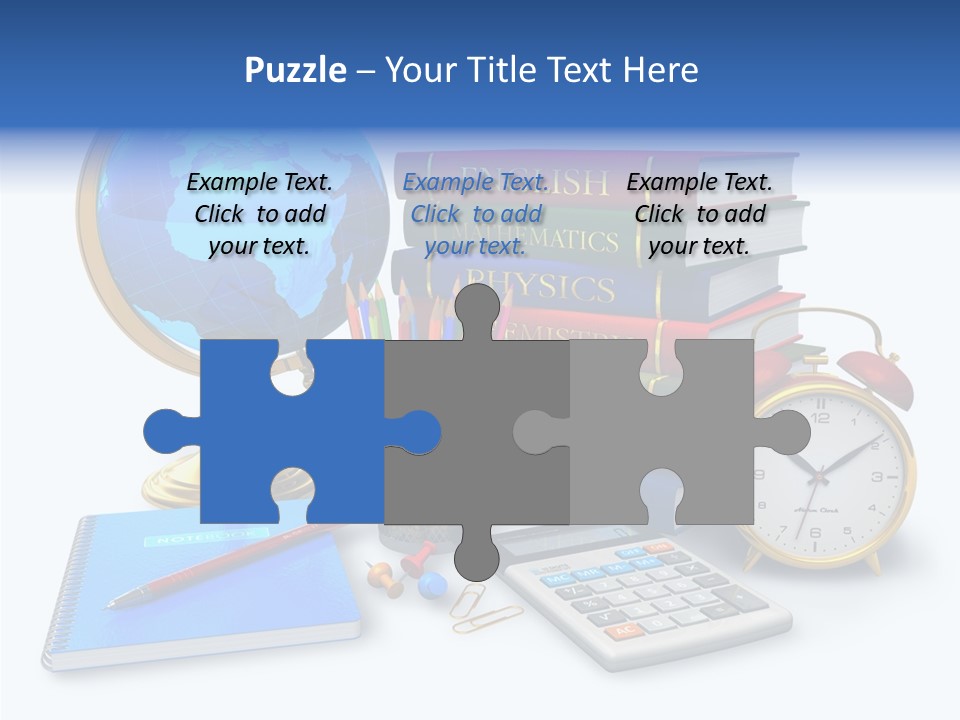 Schoolbook Clock Classroom PowerPoint Template