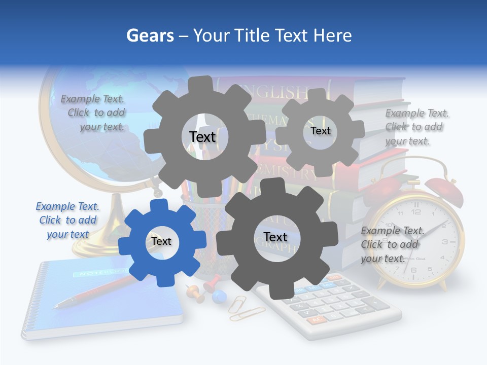 Schoolbook Clock Classroom PowerPoint Template