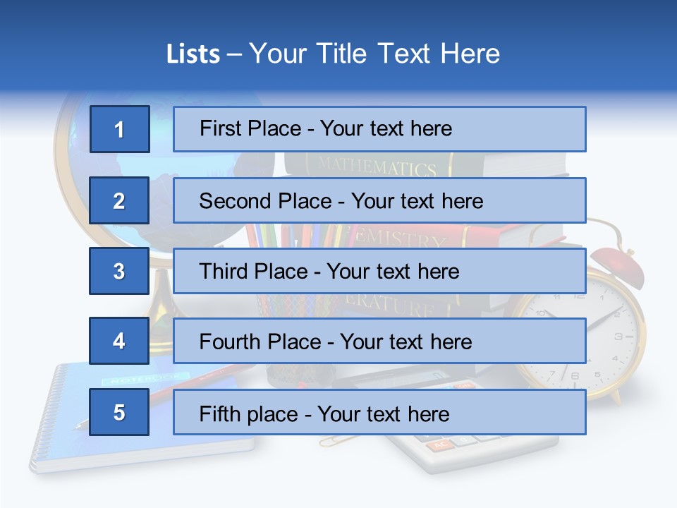 Schoolbook Clock Classroom PowerPoint Template