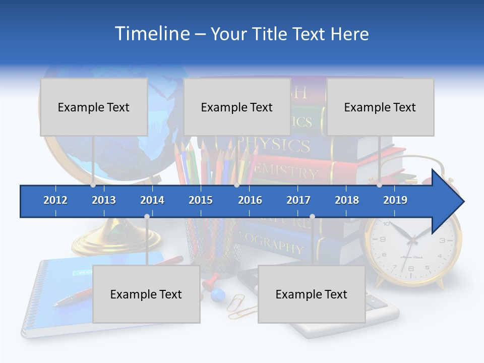 Schoolbook Clock Classroom PowerPoint Template