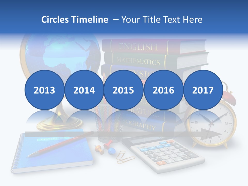 Schoolbook Clock Classroom PowerPoint Template