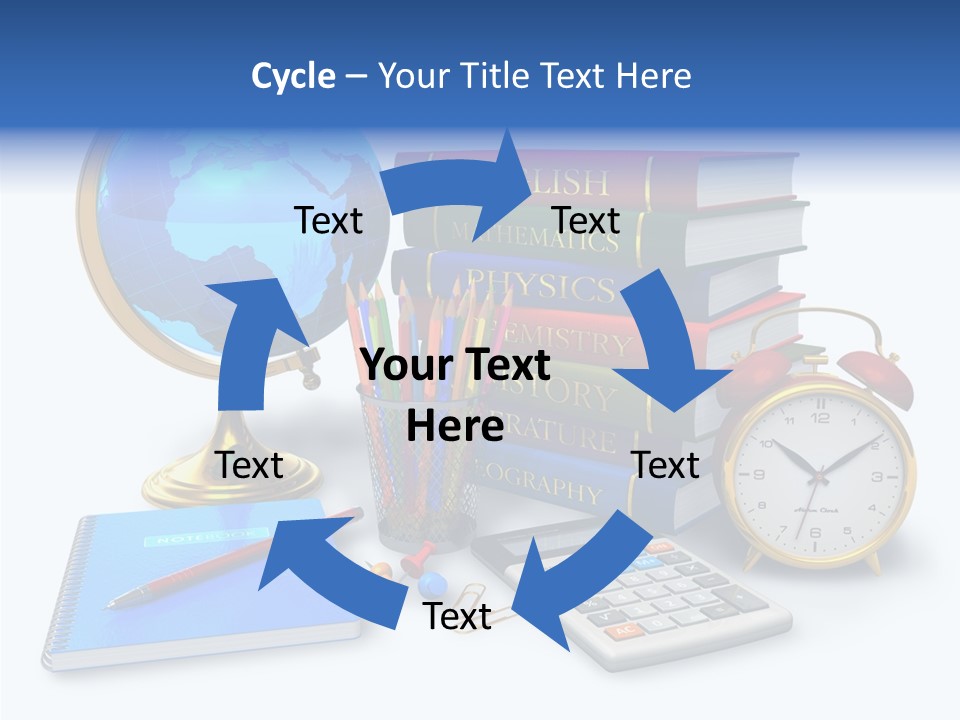 Schoolbook Clock Classroom PowerPoint Template