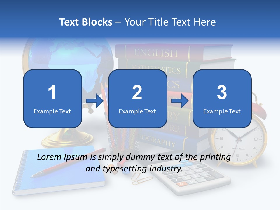 Schoolbook Clock Classroom PowerPoint Template