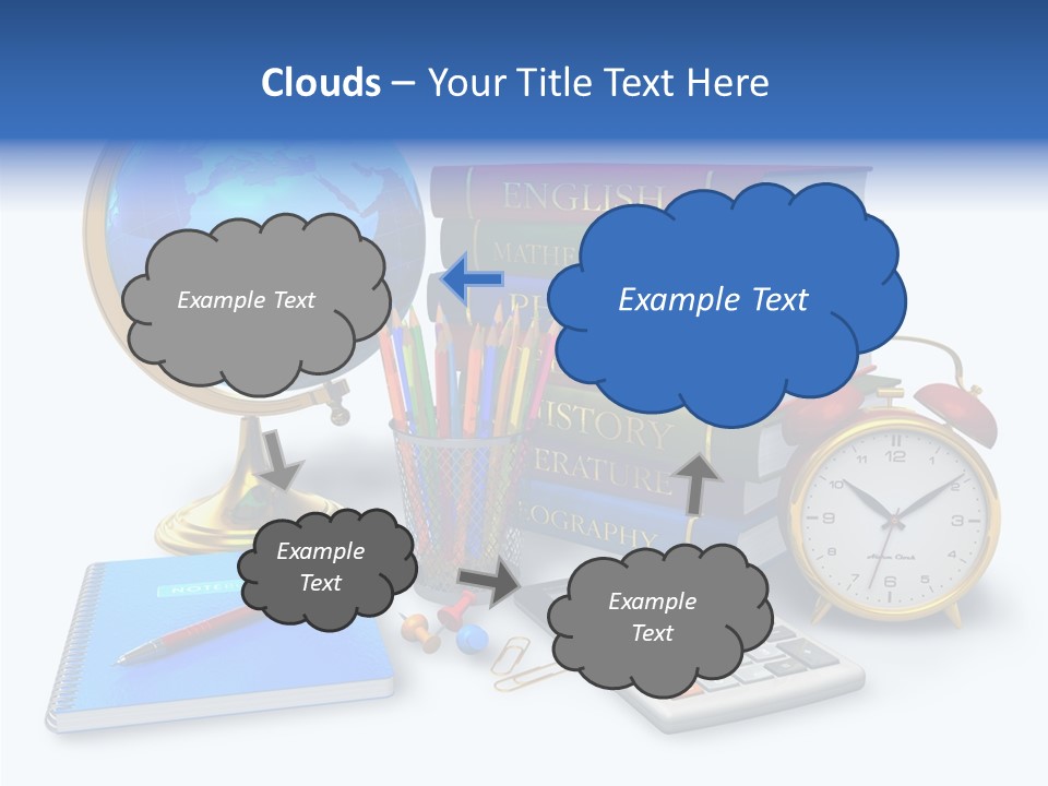Schoolbook Clock Classroom PowerPoint Template