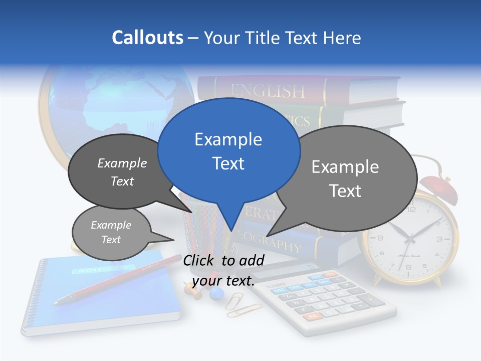 Schoolbook Clock Classroom PowerPoint Template