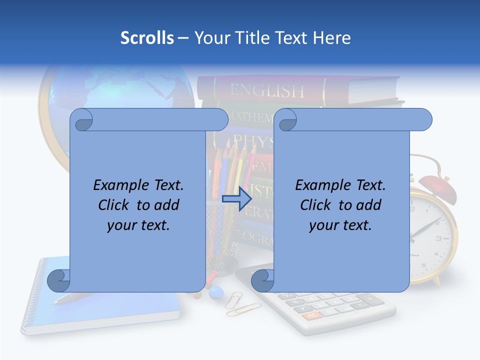 Schoolbook Clock Classroom PowerPoint Template