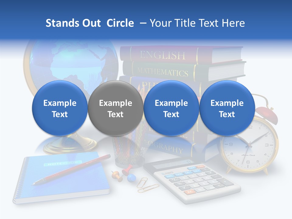 Schoolbook Clock Classroom PowerPoint Template