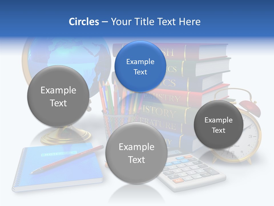 Schoolbook Clock Classroom PowerPoint Template