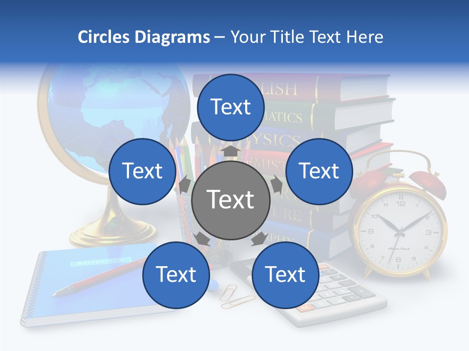 Schoolbook Clock Classroom PowerPoint Template