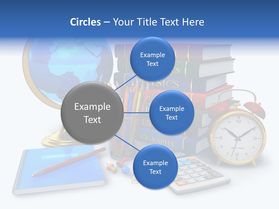 Schoolbook Clock Classroom PowerPoint Template