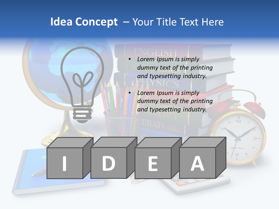 Schoolbook Clock Classroom PowerPoint Template