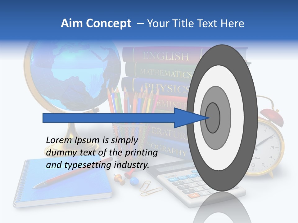 Schoolbook Clock Classroom PowerPoint Template