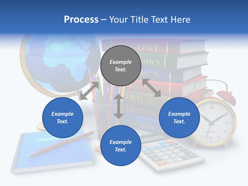 Schoolbook Clock Classroom PowerPoint Template