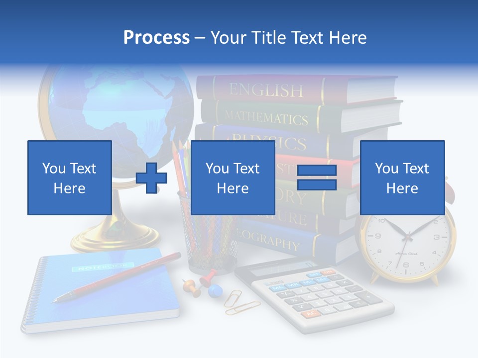 Schoolbook Clock Classroom PowerPoint Template