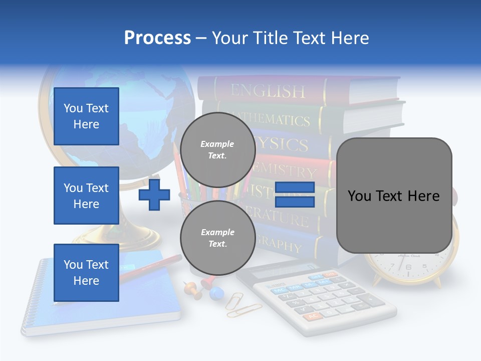 Schoolbook Clock Classroom PowerPoint Template