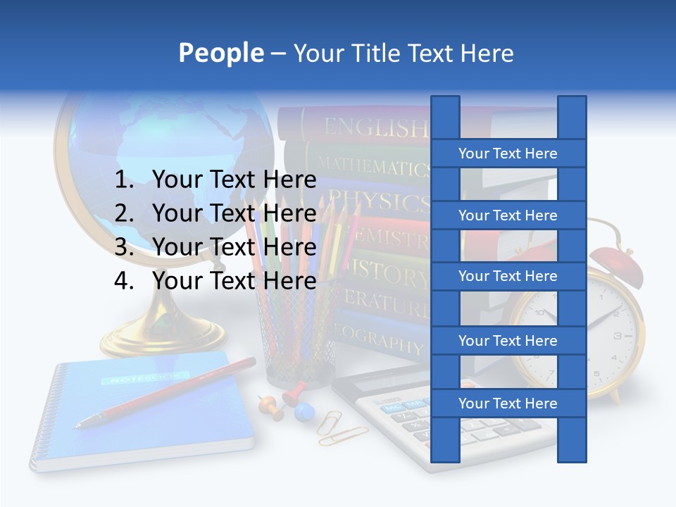 Schoolbook Clock Classroom PowerPoint Template