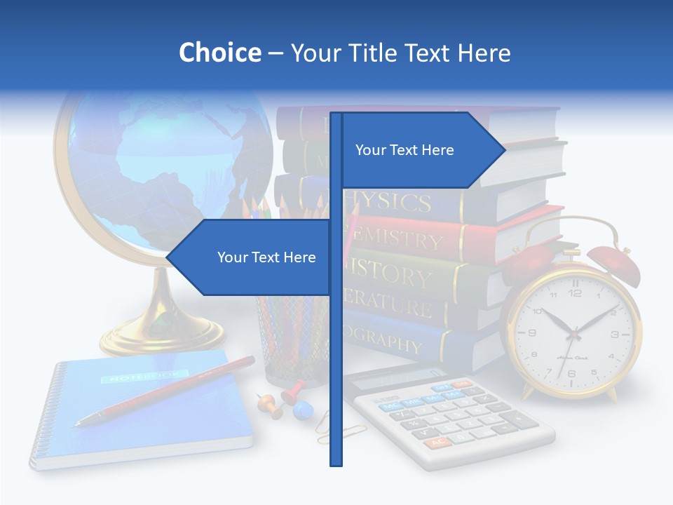 Schoolbook Clock Classroom PowerPoint Template