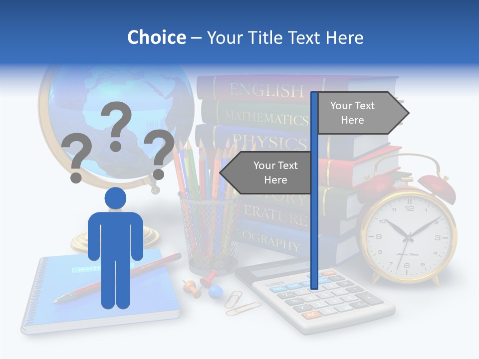 Schoolbook Clock Classroom PowerPoint Template