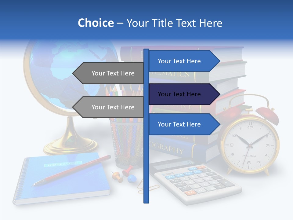 Schoolbook Clock Classroom PowerPoint Template