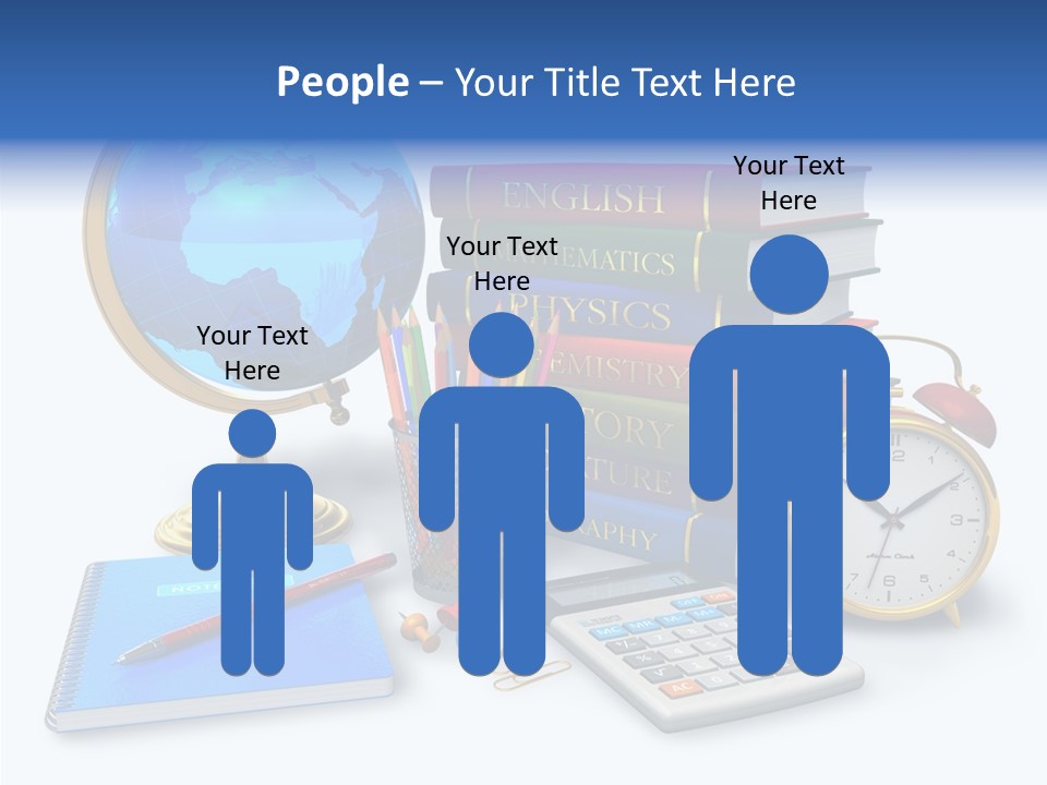 Schoolbook Clock Classroom PowerPoint Template