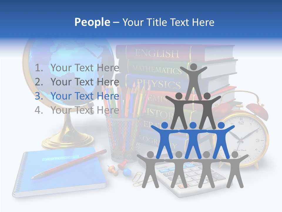 Schoolbook Clock Classroom PowerPoint Template