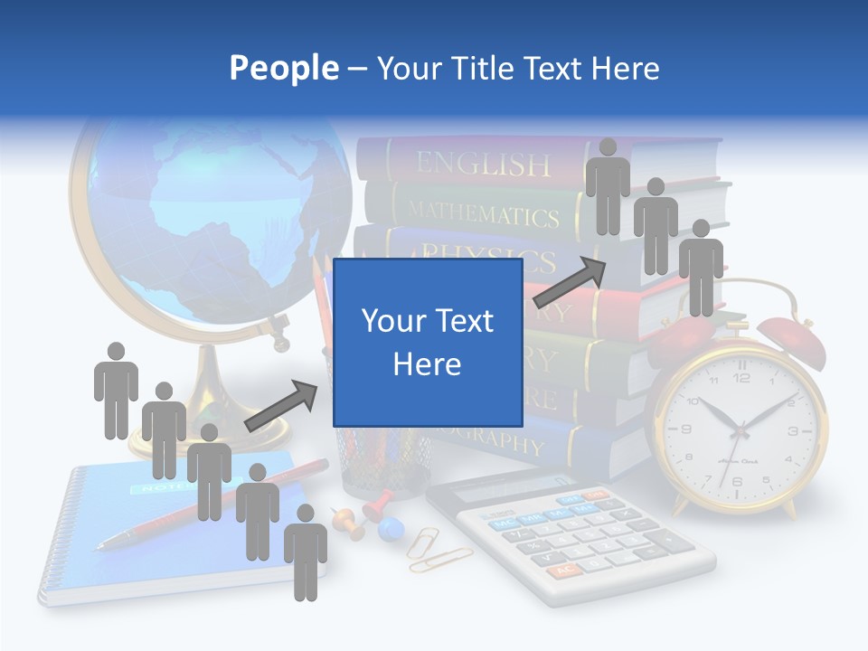 Schoolbook Clock Classroom PowerPoint Template