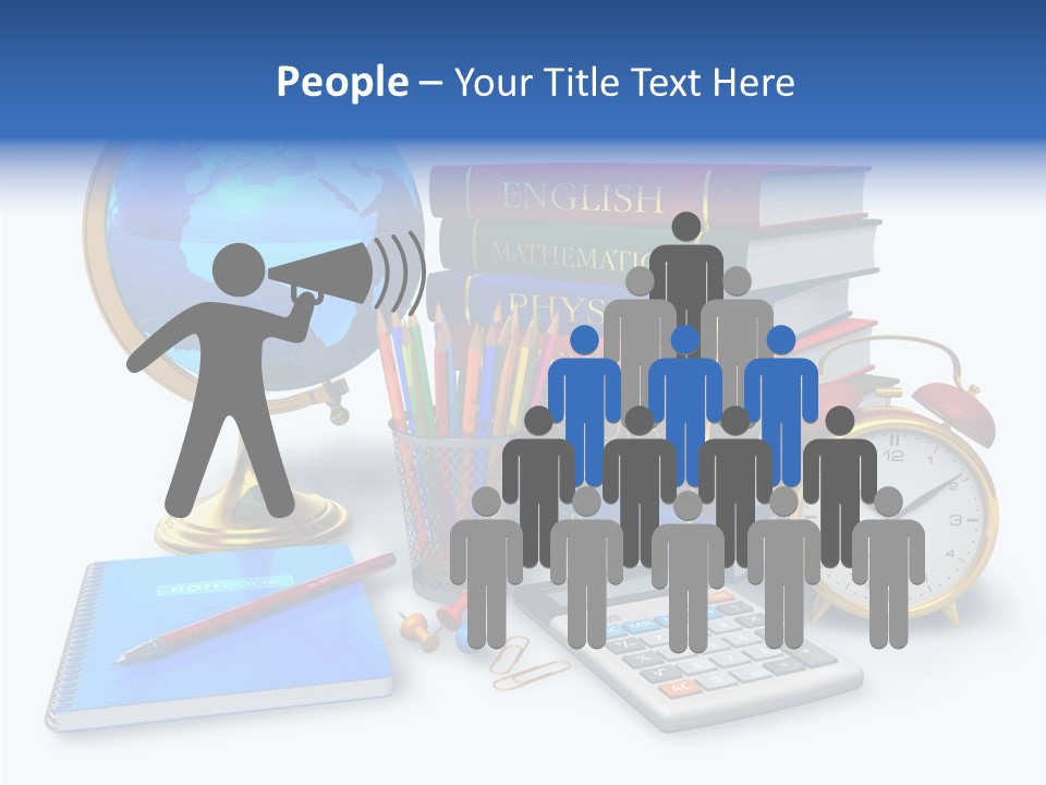 Schoolbook Clock Classroom PowerPoint Template