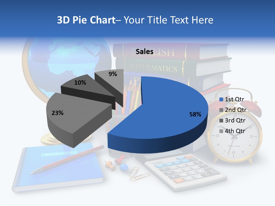 Schoolbook Clock Classroom PowerPoint Template