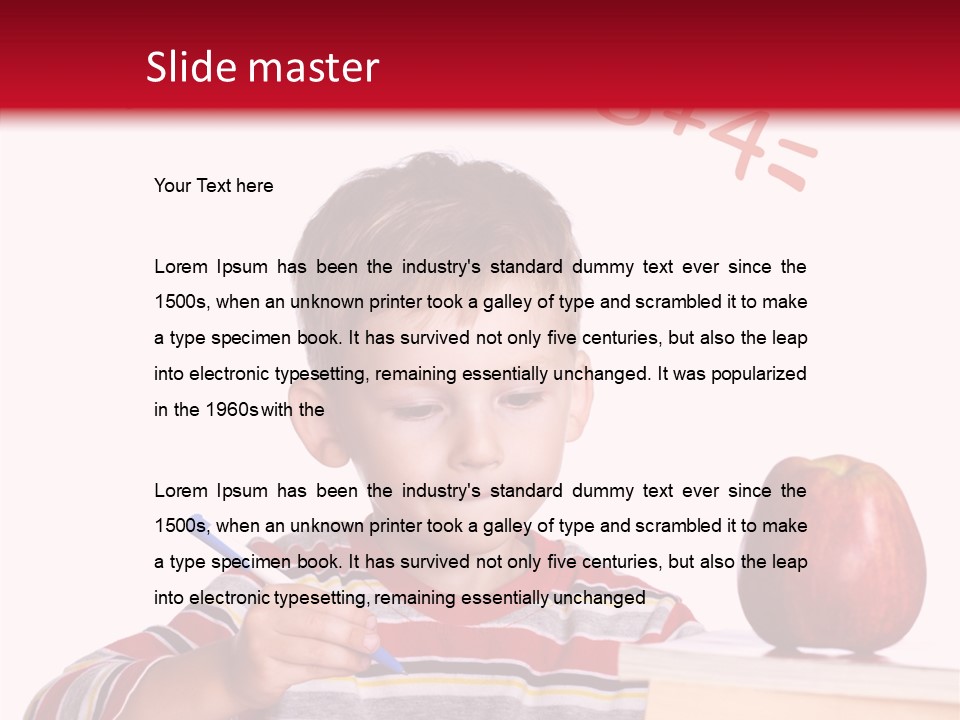 Isolated Pupil School PowerPoint Template