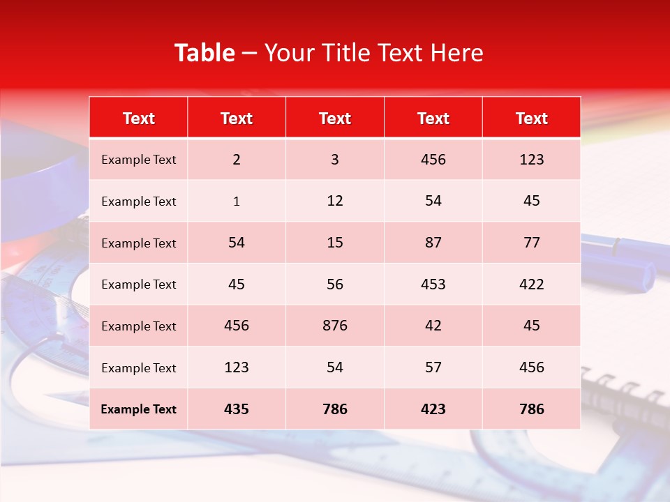 Supplies Table Nobody PowerPoint Template