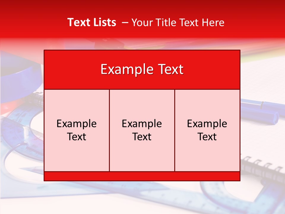 Supplies Table Nobody PowerPoint Template