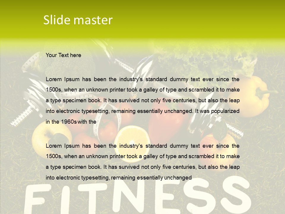 A Group Of Fruits And Vegetables Sitting On Top Of A Green Field PowerPoint Template